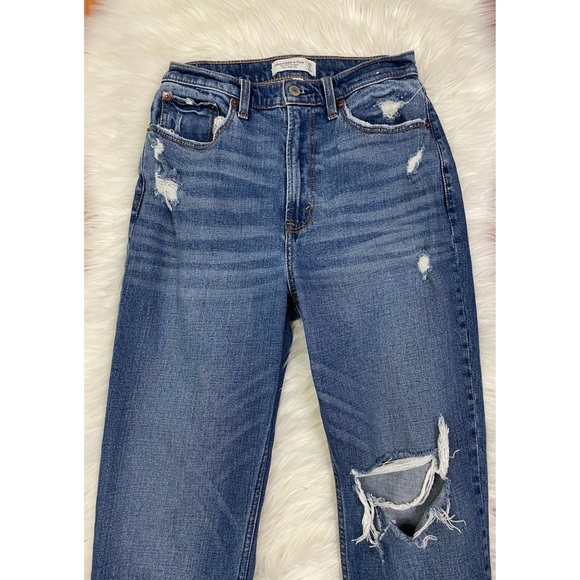 Abercrombie & Fitch The Straight Ankle Ultra High Rise Distressed Jeans 28/6 - Picture 2 of 8